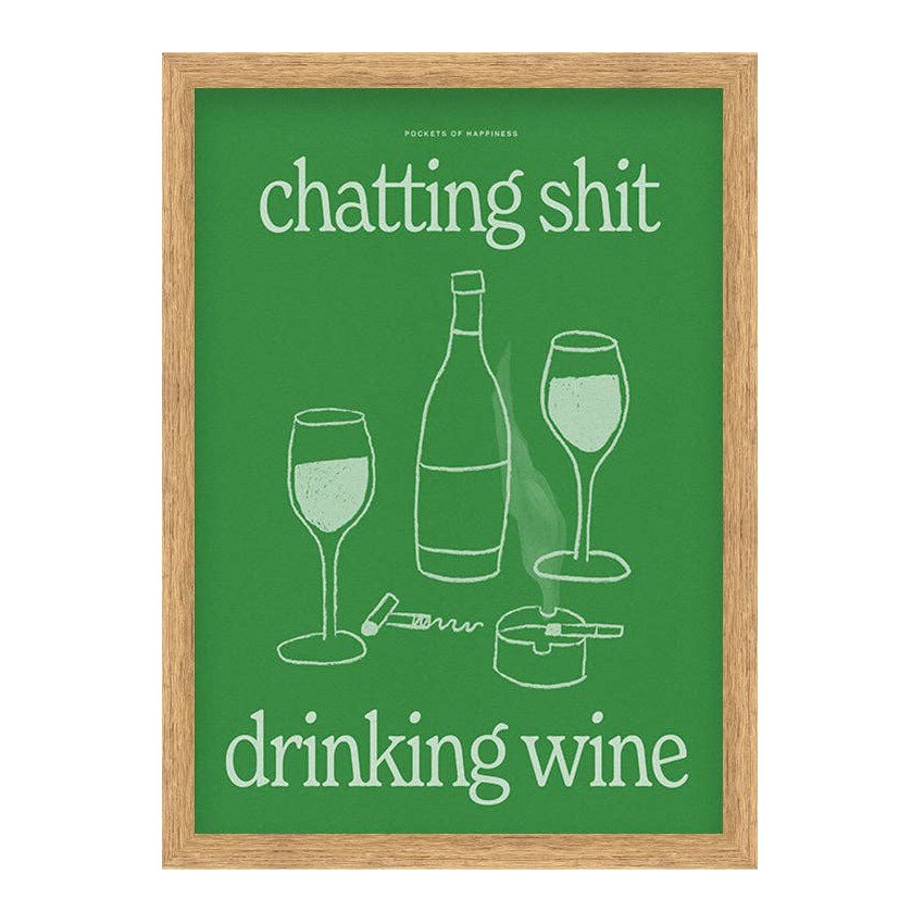 Chatting Sh*t Drinking Wine Framed A2 Print