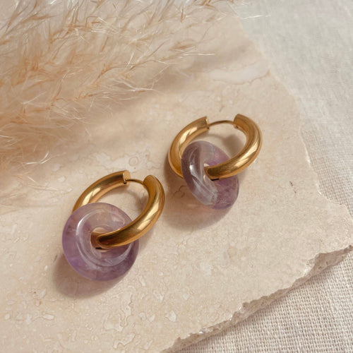 Lilac Hoop Earrings