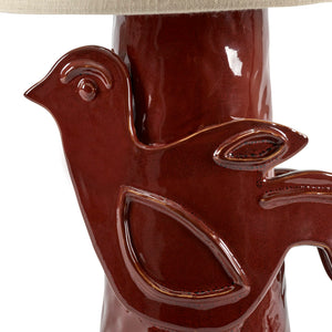 Paloma Red Bird Table Lamp