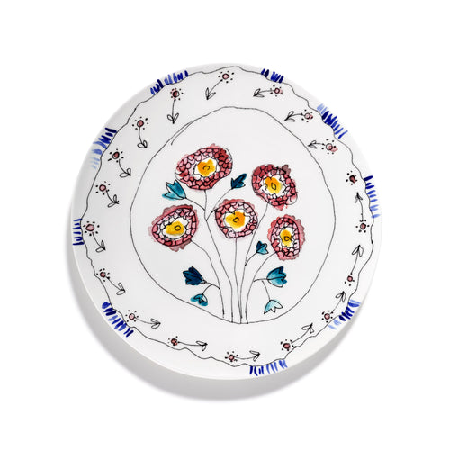 Marni Midnight Flowers Large Serving Plate - Anemone Milk