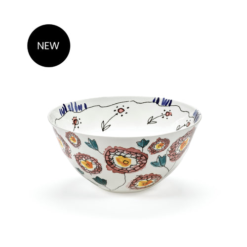 Marni Midnight Flowers Large Serving Bowl - Anemone Milk