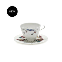 Load image into Gallery viewer, Marni Midnight High Coffee Cup &amp; Saucer - Anemone Milk