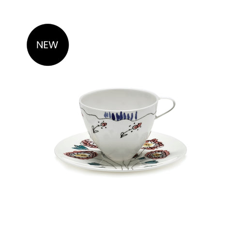 Marni Midnight High Coffee Cup & Saucer - Anemone Milk