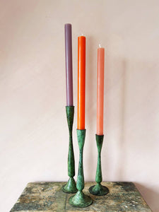 Green Shelly Candle Holders - 3 Sizes