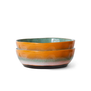 HKliving 70's Ceramic Pasta Bowl Golden Hour