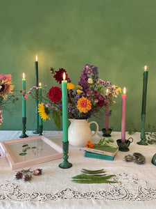 Green Shelly Candle Holders - 3 Sizes