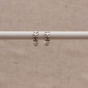 Dainty Silver Laurel Hoops