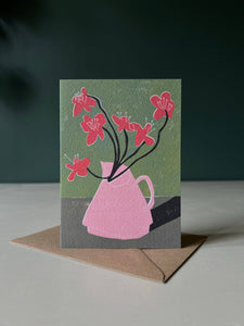 Red Geums Greeting Card