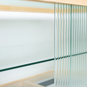 HKliving Natural Ribbed Glass Lowboard